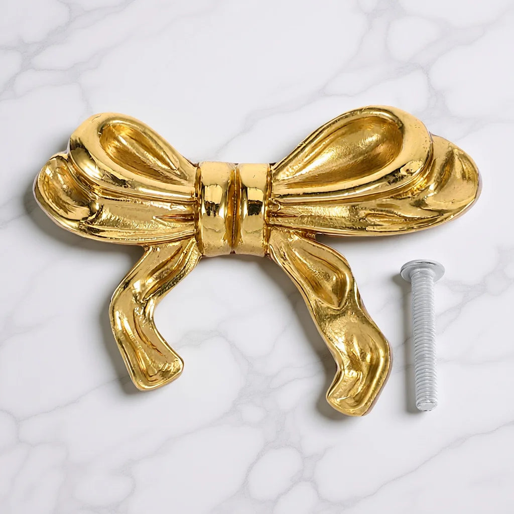 Brass Drawer Knobs Furniture H les Bow Copper Cupboard Cabinet Dresser Door Hardware Metal Closet Kitchen Storage