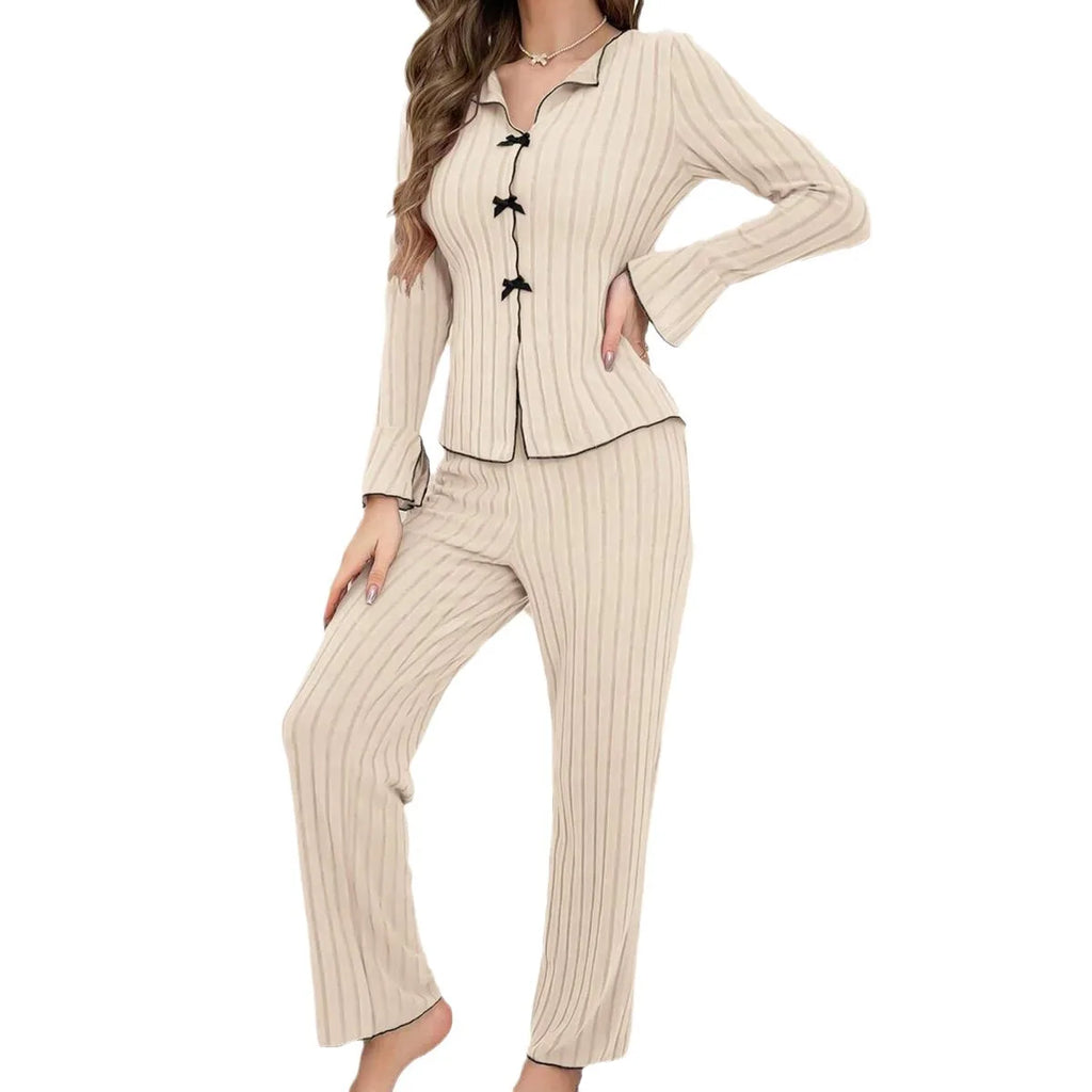 Sleepwear Women Pajama Set Woman Women's Home Clothes Trousers Sets Women's Pajamas Summer Pijama Wear Long Sleeve Sleep Lounge