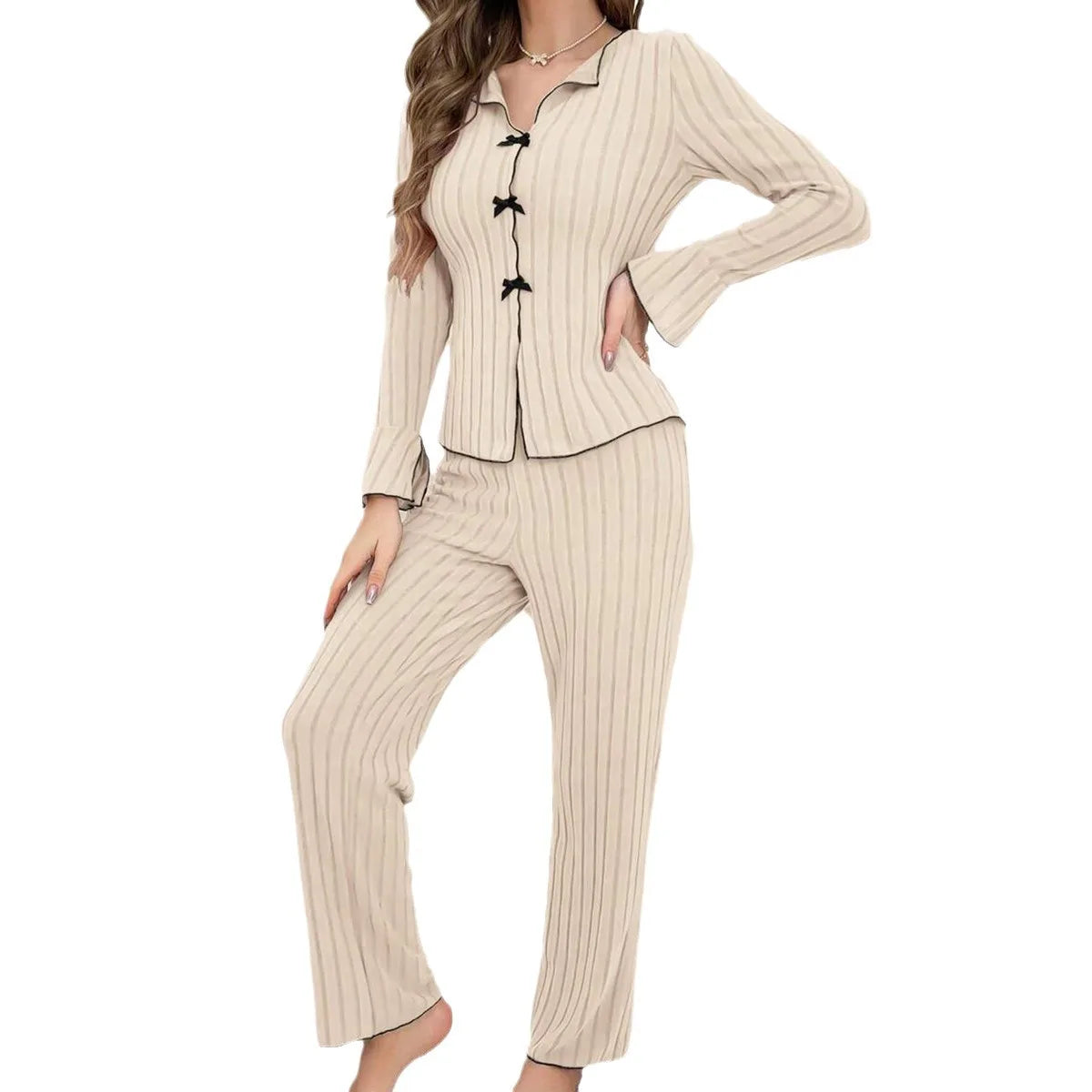 Sleepwear Women Pajama Set Woman Women's Home Clothes Trousers Sets Women's Pajamas Summer Pijama Wear Long Sleeve Sleep Lounge