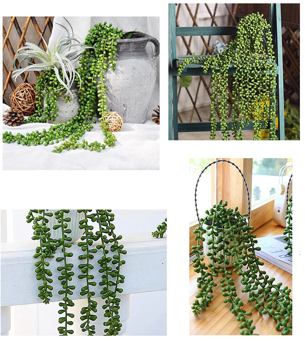 1pc Artificial Hanging Plant Eucalyptus Rattan Potted Green Plant Suitable Mandala Vine for Room Wall Home Shelf Interior Decor