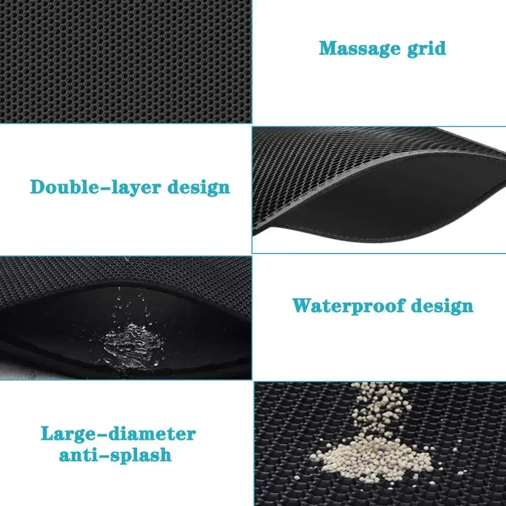 Cat Litter Mat Waterproof Double Layer Pet Litter Box Mat Pet Toilet Cat Mat Nonslip Sand Cat Washable Mat Pet Clean