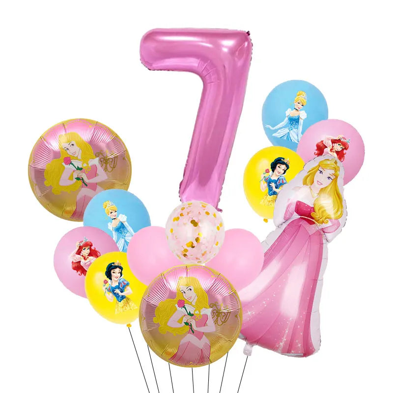 Disney Princess Birthday Decoration Tableware Paper Cups Plates Balloons Tablecloth Backdrop Banner Party Supplies For Baby Kids