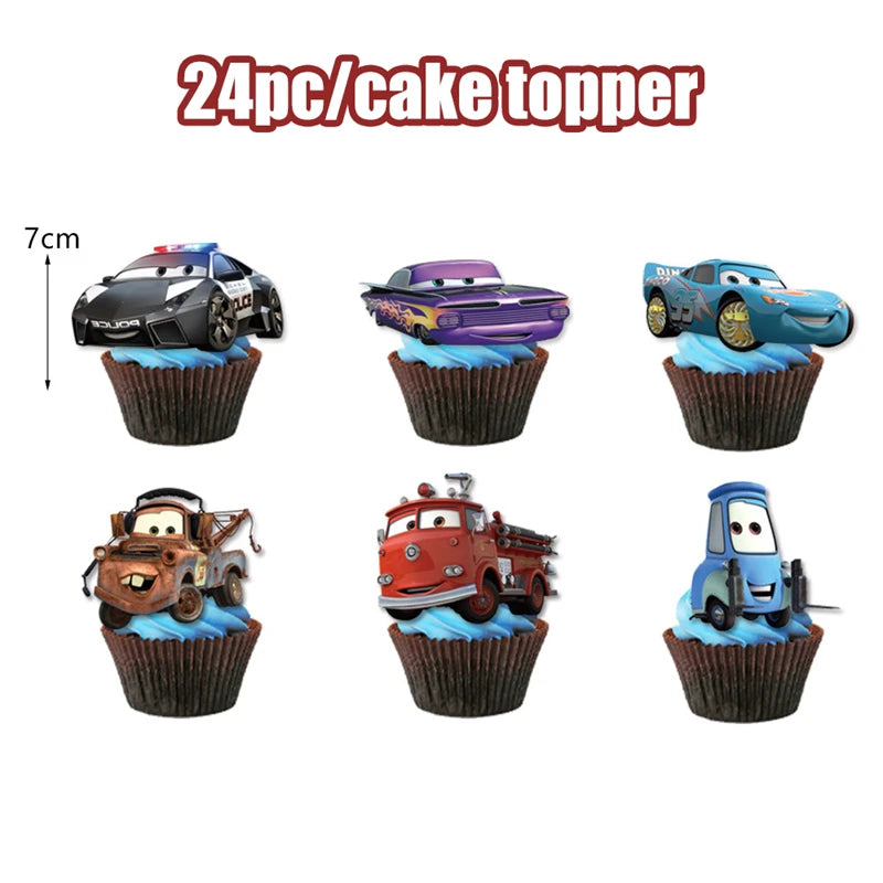 Disney Cars Birthday Decoration Cartoon Lightning Mcqueen Party Paper Plates Napkins Cups Balloon Event Supplies Baby Shower Kid