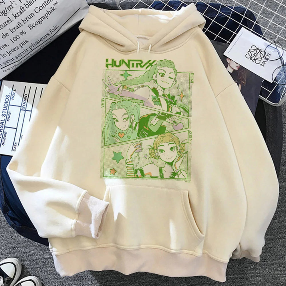 KPop Demon Hunter Long Sleeve Tops Girls Fashion Hoodie Harajuku Streetwear Hoodie Women 2025 Girls Clothing