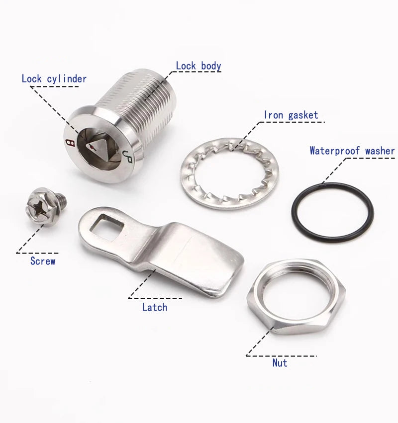 Stainless Steel Triangle Locker Telescopic Security Lock For Doors Triangle Electric Cabinet Dustbin Locks Pull Tongue Mailbox