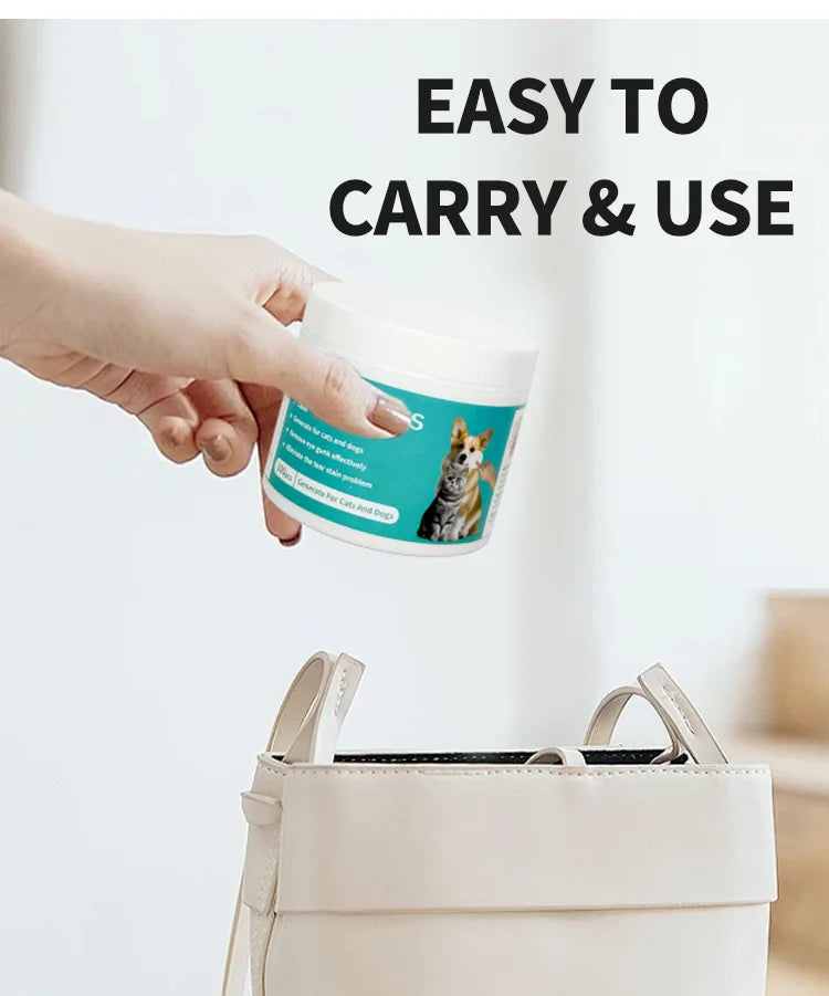 100 Piece Pet Eye Cleaning Wipes Tear Mark Remover for Cats Hygienic Grooming Wet Tissues for Home Pet Care