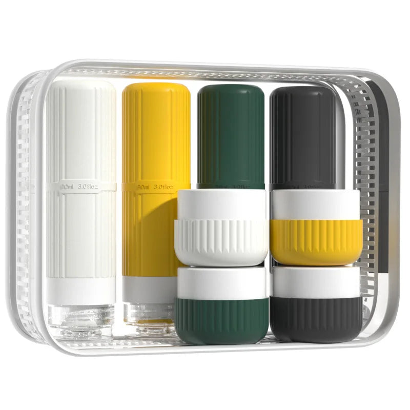 8PCS SiliconeTravel Bottles Travel-Sized Toiletries Travel Containers Leak-Proof Silicone Squeeze Travel Essentials Cream Jar