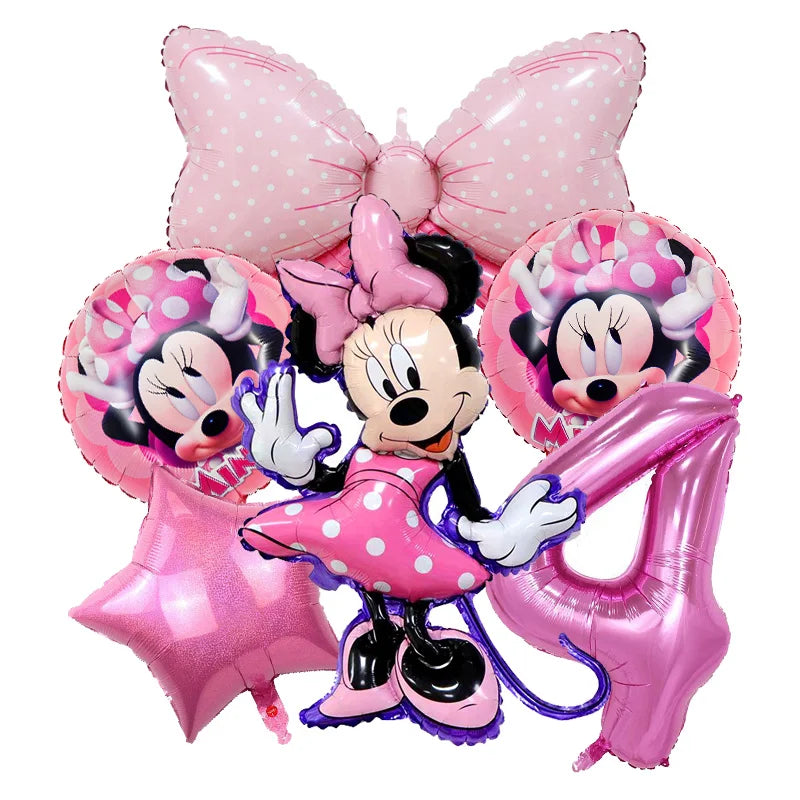 Disney Minnie Mouse Birthday Party Decoration Pink Minnie Paper Cups Plates Napkin Tablecloth Tableware Balloosn Baby Shower Kid