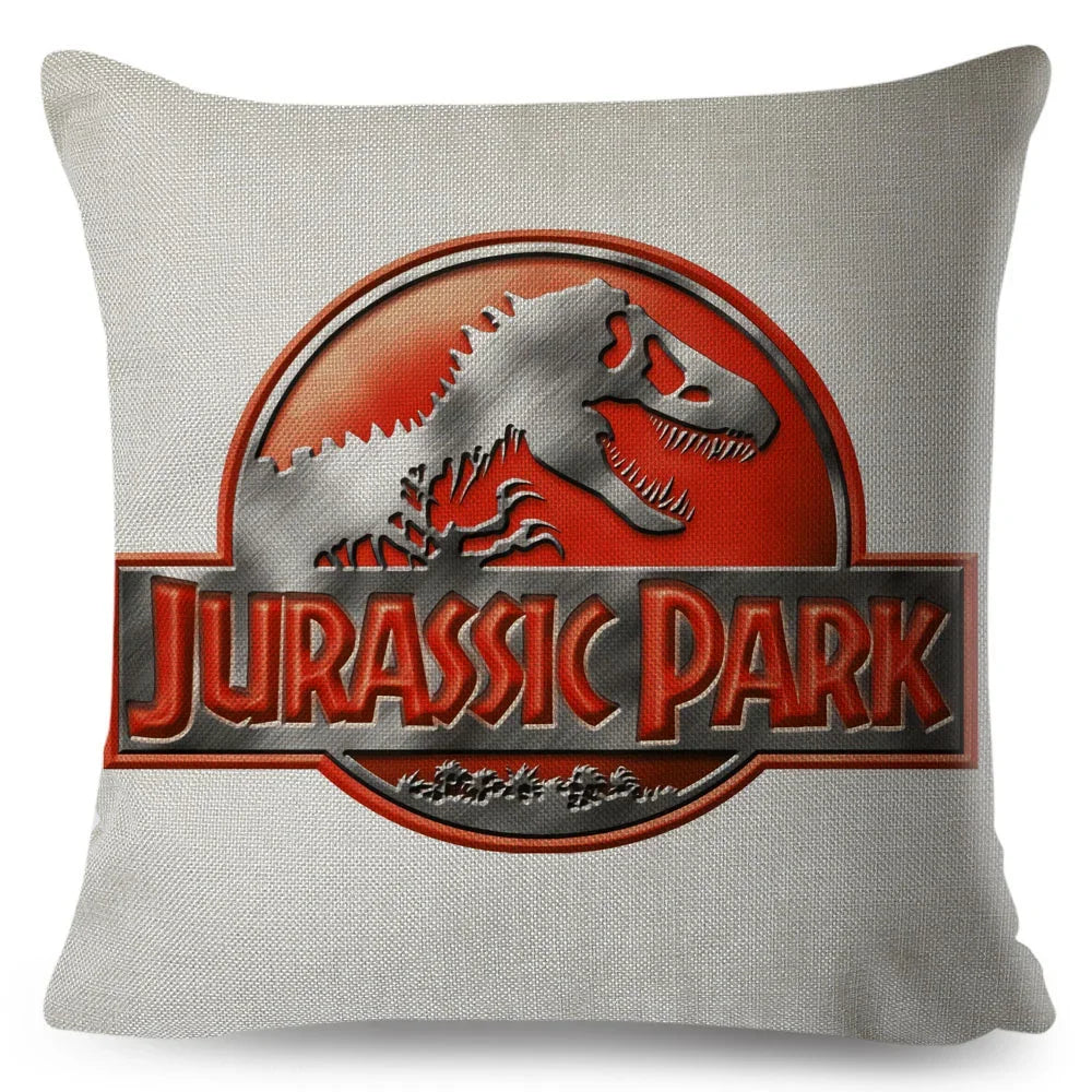 50 style Jurassic Park Logo Cushion Cover for Sofa Home Children Room Decor Dinosaur Print Pillowcase Polyester Pillow Case