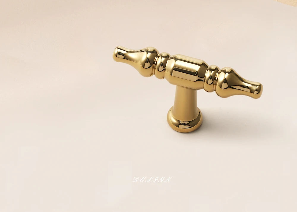 French luxury wardrobe cabinet door handle drawer cabinet Italian single hole creative design Golden European style handle