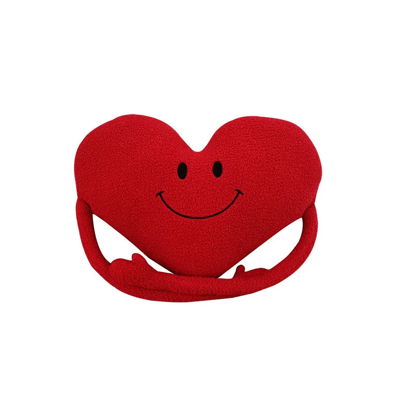 Ins Sofa Cute Red Heart-shaped Pillow Bedroom Headboard Living Room Niche Plush Wedding Cushion Heart-shaped Pillow Ornament