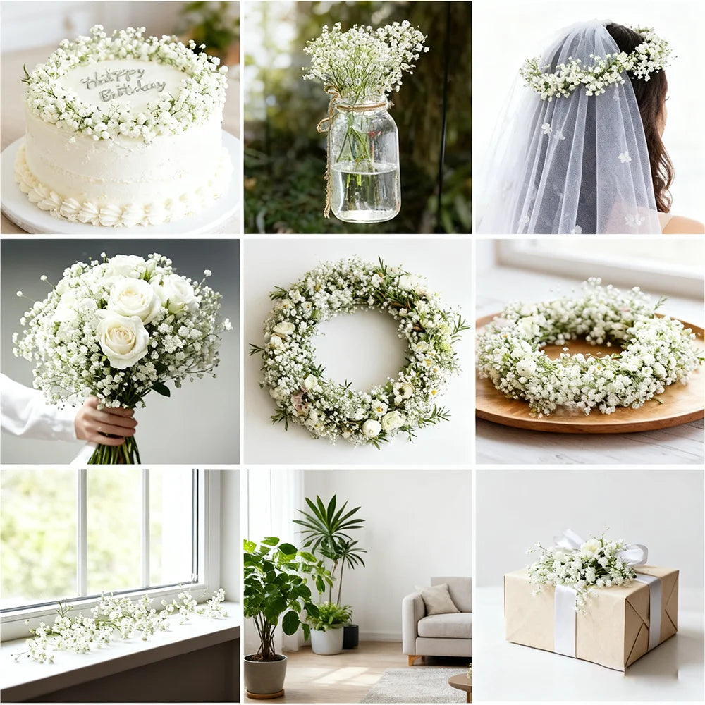 10/20/30Pcs Gypsophila Artificial Breath Flowers Bouquet for Wedding Bride Decoration Home Decor Ornament Fake Flowers DIY Gifts