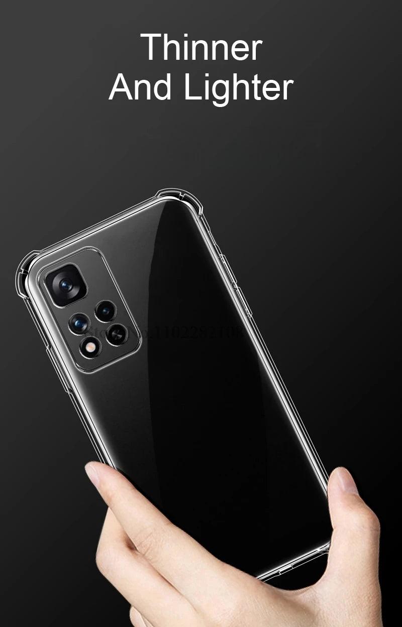 Clear Cover For Xiaomi Redmi Note 10 11 12 4G 10s 11s 12s 12 Pro A1 A2 Plus 10 2022 10C 12C 13 13C 5G Transparent Silicone Case