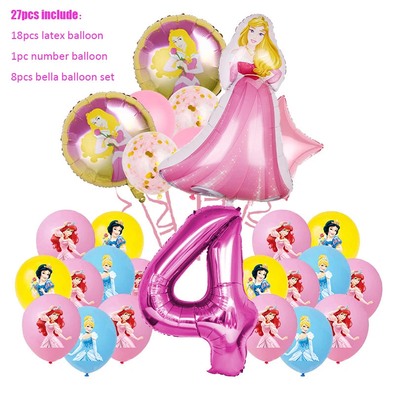 Disney Princess Birthday Party Decorations Girls Child Deco Disney Princess Birthday Plate Napkins Cups Tableware Supplies Setup