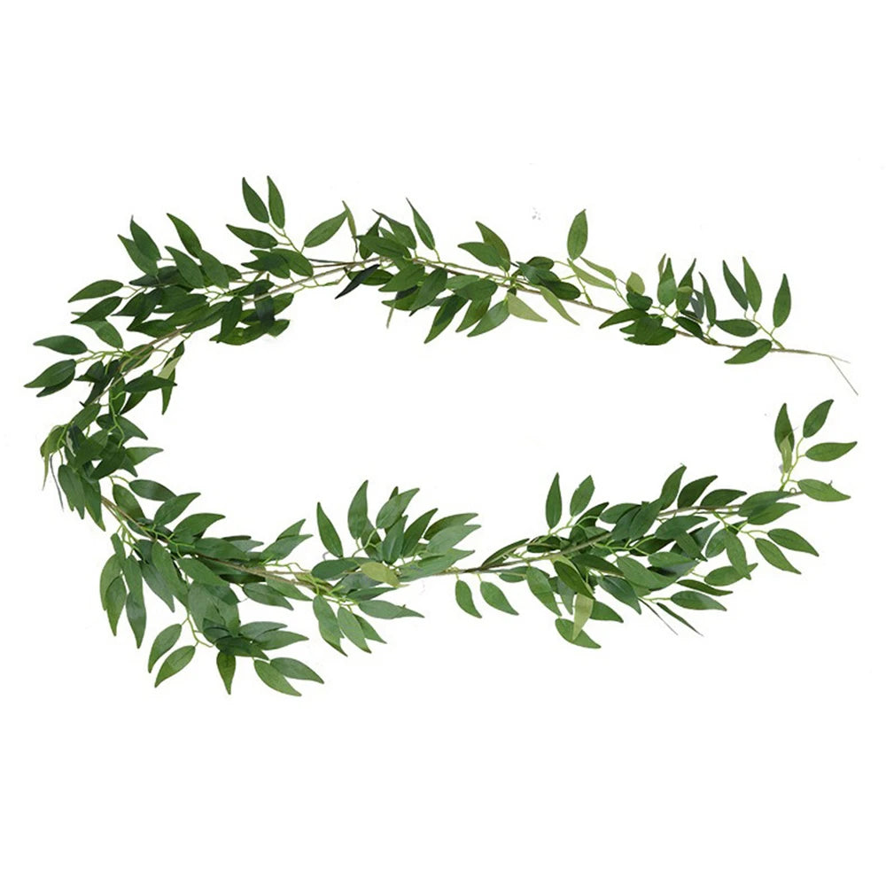 Nordic Style Wall Hanging Fake Willow Leaf Wreath Green Vine Wall Decorations Wedding Decoration Accessories