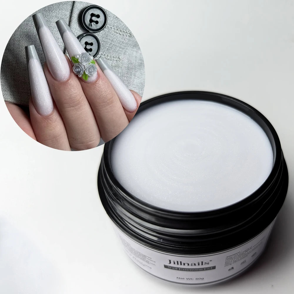 Jillnails Dusty Pink Nude Gel Nail Builder 50G Burgundy Shimmer Builder UV Gel for Nails Extension