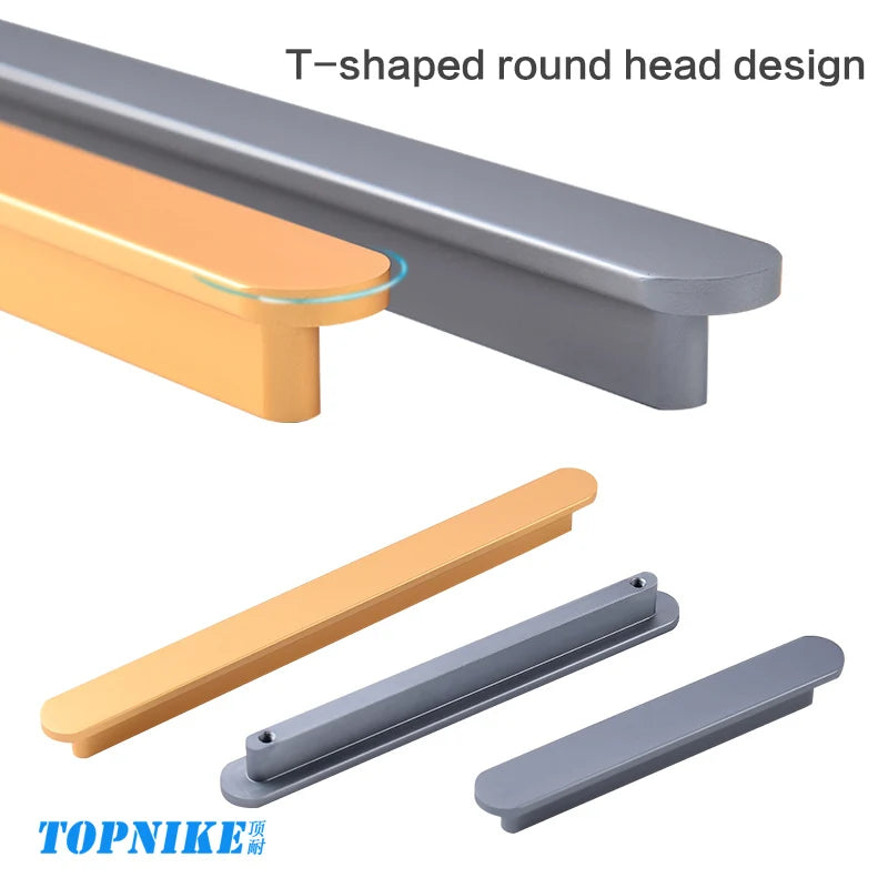 Modern style wardrobe cabinet bathroom cabinet black pulls drawer handles furniture cupboard aluminum alloy handle