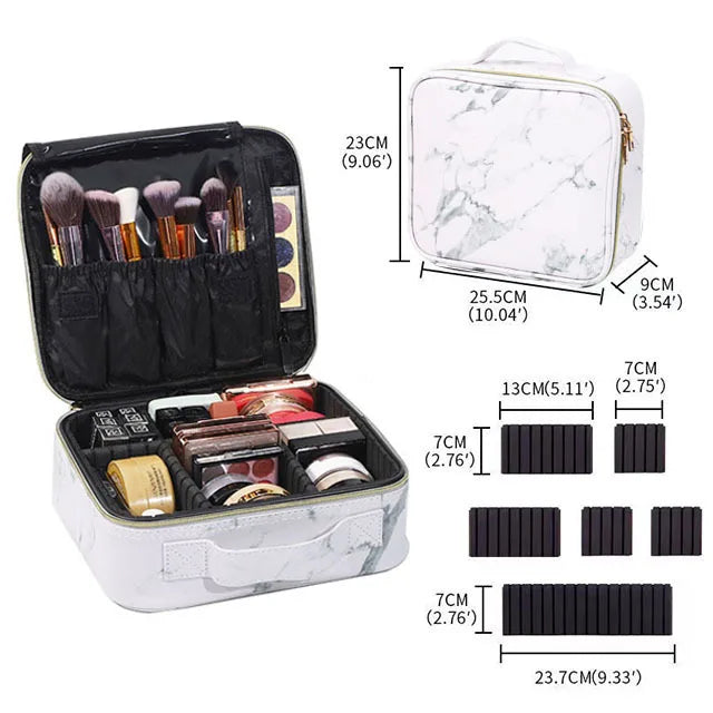Female PU Leather Profession Makeup Case Nail Tool Suitcase For Women Cosmetics Box Beautician Cosmetics Organizer Storage Case