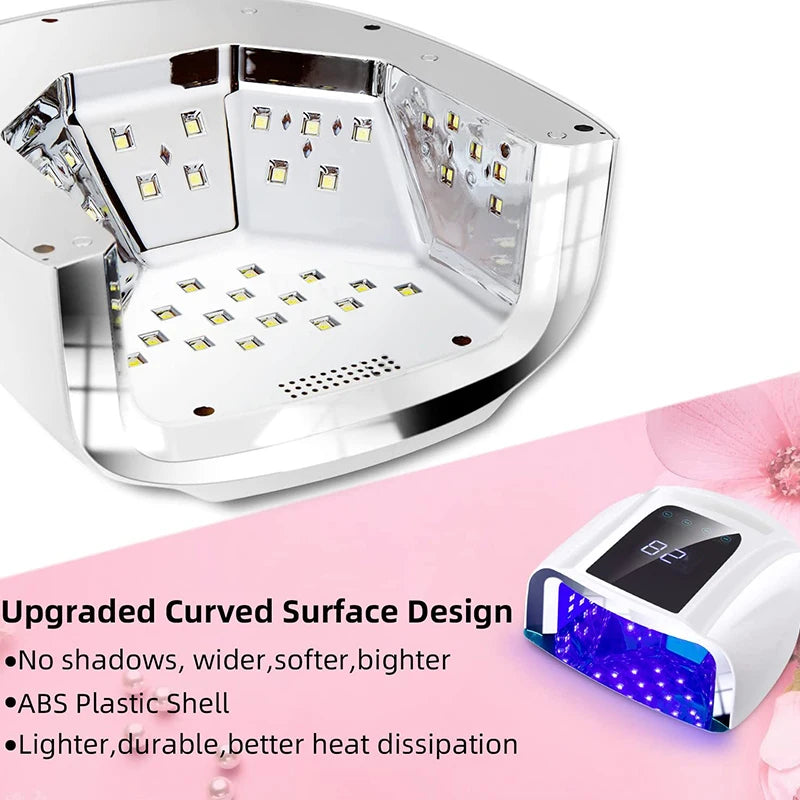 Not Rechargeable 96W Mirror Reflective Bottom Nail Lamp Gel Polish Dryer Manicure Machine UV Light for Nails Nail UV LED Lamp