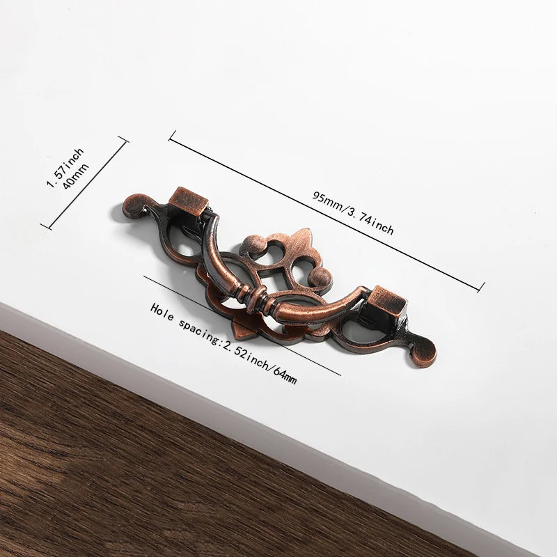 Red/Green Bronze AntiqueEuropean classical  old-fashioned furniture kitchen cabinet handle shoe cabinet drawer zinc alloy handle