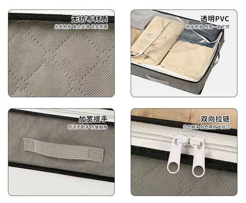 SRETNO Foldable Bed Sheet Storage Box Space Saving Multi-functional Quilt Cover Case Dustproof Underbed Storage Bags Household
