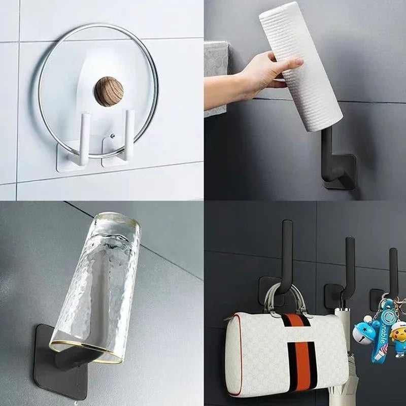 2/4PCS No punching Strong paste hook Shelf Hat rack Adhesive hook