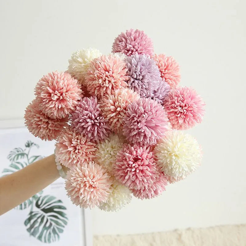 1/2Pcs Silk Artificial Flowers Hydrangea Chrysanthemum Home Decor Outdoor Garden Wall Wedding Bridal Bouquets Festival DIY Gifts