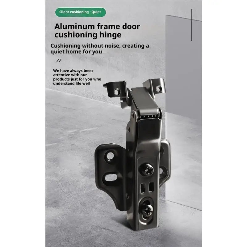 Universal Heavy-Duty Aluminum Frame Glass Door Hinge for Bathroom Kitchen Display & Storage Cabinets - Hidden Installation