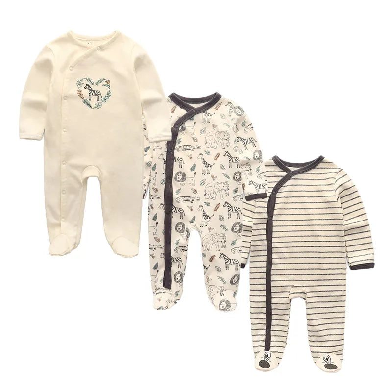 3PCS/Set Autumn Unisex Baby Rompers Cotton Soft Newborn Boy Girl Jumpsuit 2023 Infant Winter Onesies Clothes