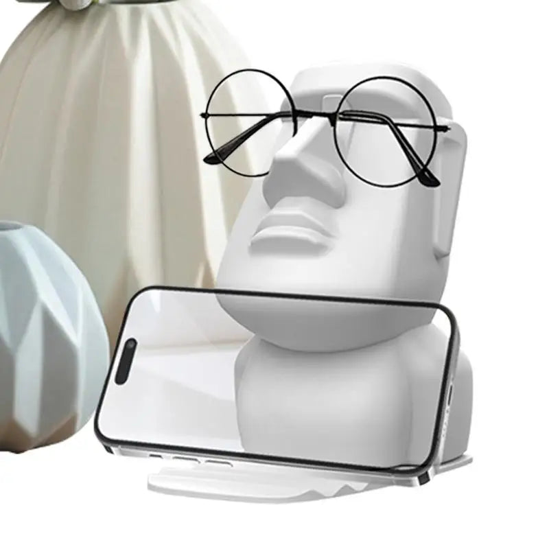 Creative Resin Moai Statue Figurines Ornament Glasses Stand Holder Easter Island Sunglasses Display Gift for Home Decoration