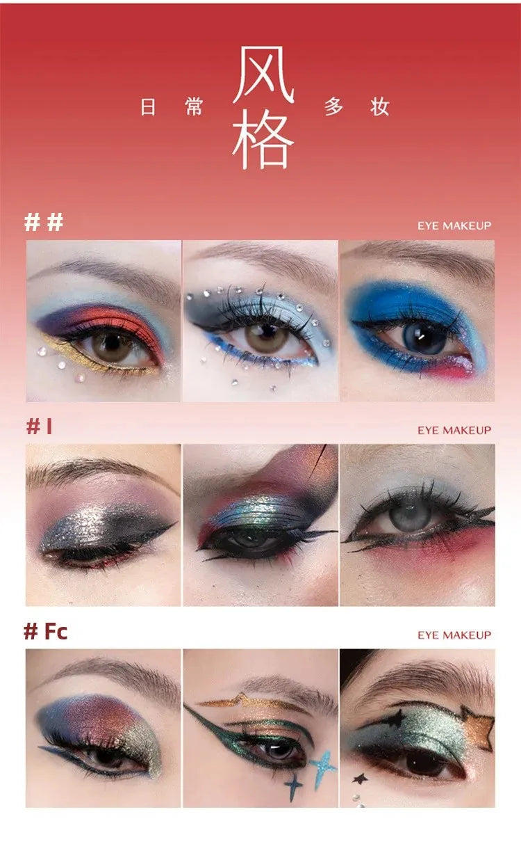 16-Color Pearlescent Eyeshadow Natural Color Impromptu Stage Makeup Long-lasting Shimmer Eye Shadow Palette Quick Makeup CO:09