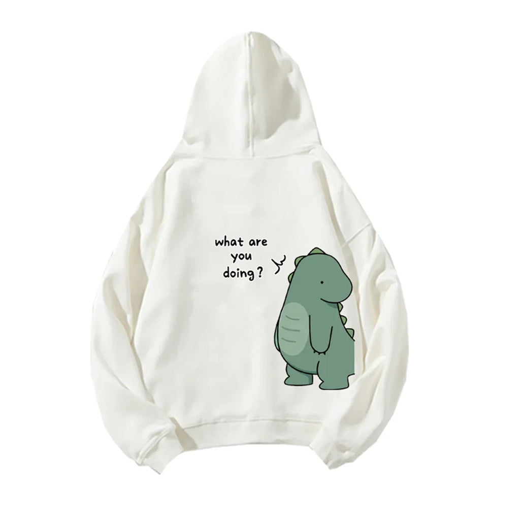 Fashion Cute Men's Rock Ni Shirt Dinosaur Long Printed Hoodie Sweatshirt Hoodie Fashion Casual Harajuku Cartoon Couple Hoodie