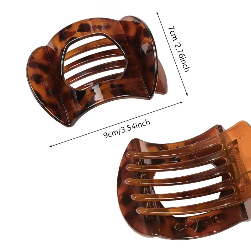 2025 New Korean Style French Flat Hair Clip Claws Hair Accessories Women's Spring Clip Leopard Hair Clip Top Simple Headpiece