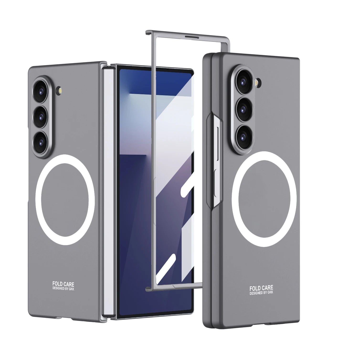 Magnetic Wireless Charging Phone Case For Samsung Galaxy Z Fold 7 6 5 Ultra-thin With Glass Film Z Fold7 Fold6 Protective Cover