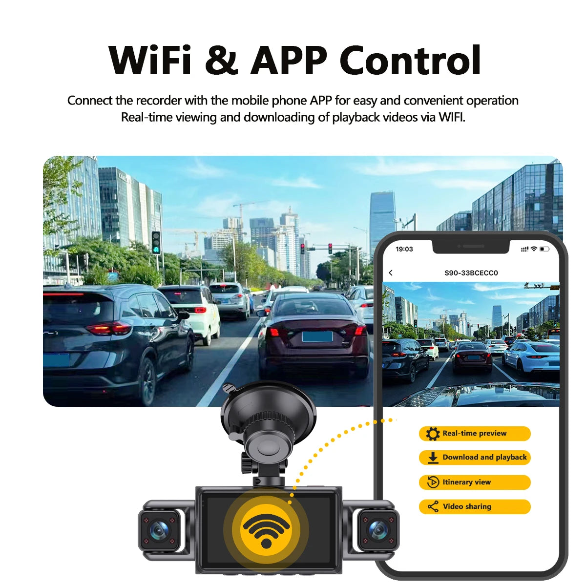 4 Channel Dash Cam wifi dashcam for car dvr Video Recorder Night Vision 24H Parking Monitor Black Box 360° Car Recording Camera