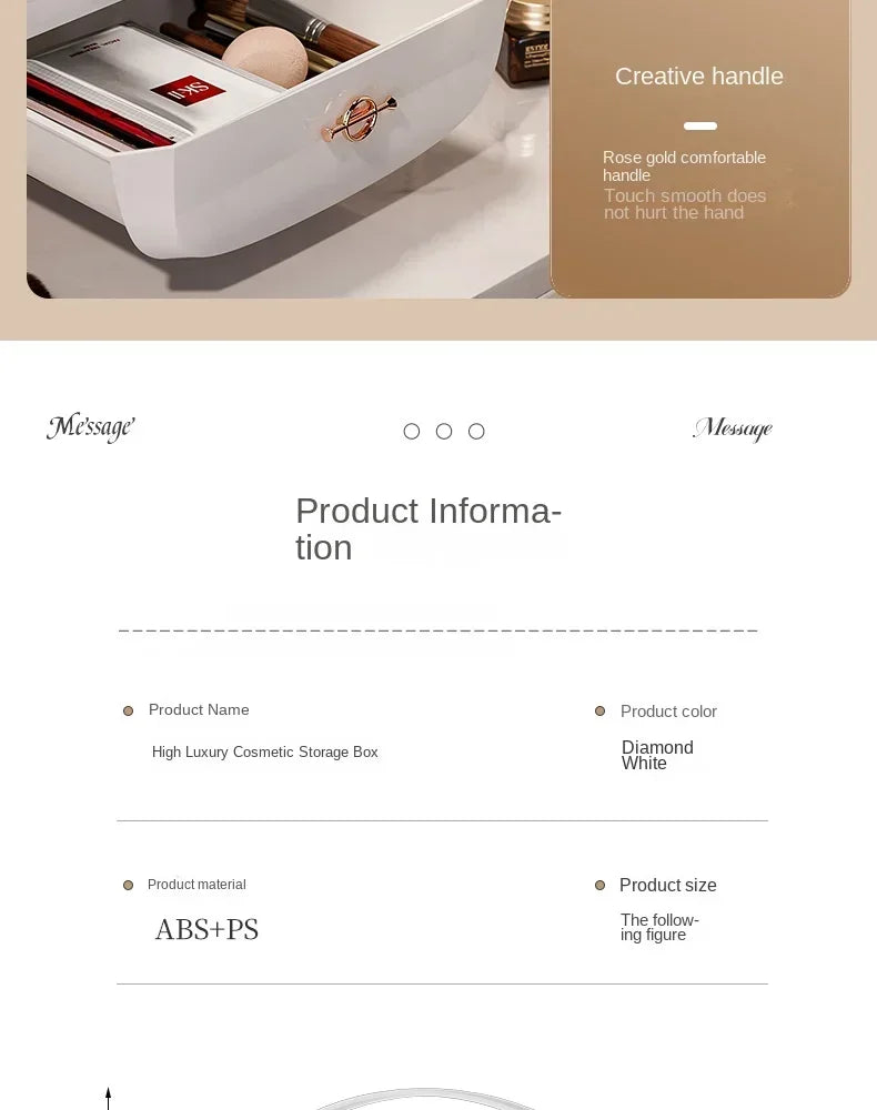 Cosmetic Storage Box Makeup Box Large Capacity Dustproof Desktop Drawer Make Up Drawer Container Jewelry Lipstick Boxs Organizer