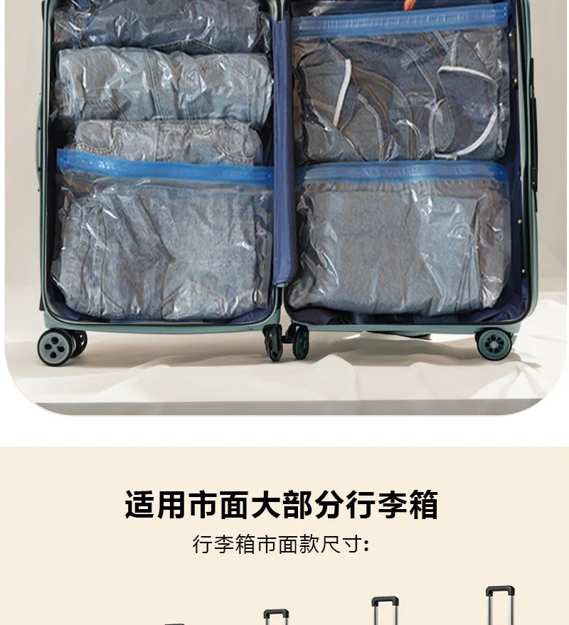 5-pieces Hand Roll Vacuum Compression Bag, Clothing Duvet Cover Storage Bag Business Travel No Need for Vacuum Compression Bag