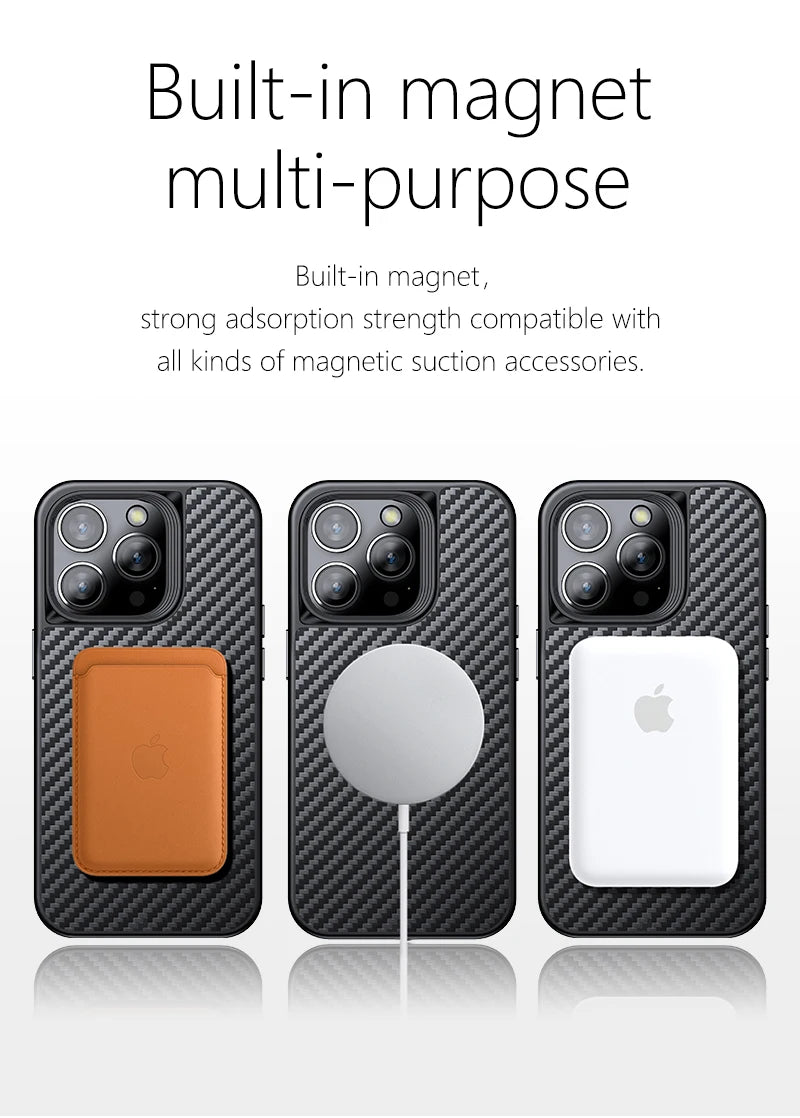 Wlons Magnetic Kevlar Aramid Fiber Cover For iPhone 16 15 14 13 Pro Max 16 15 14 Plus Anti-Drop Anti-Fingerprint Magsafe Case
