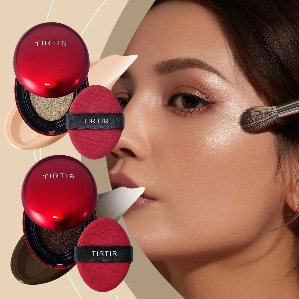 Red Foundation Waterproof Cushion Concealer Air Cushion Compact High Coverage Foundation Long Lasting Setting Spray Makeup