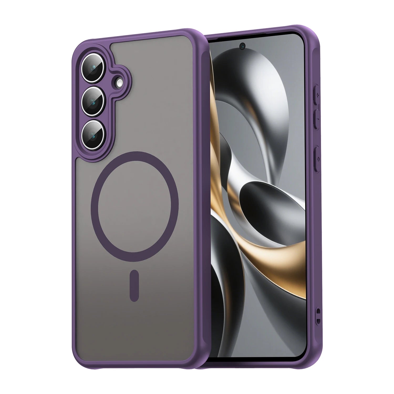 Translucent Frosted Shield Shockproof Case For Samsung Galaxy S25 FE Magnetic Wireless Charging TPU Frame Plastic Phone Cover