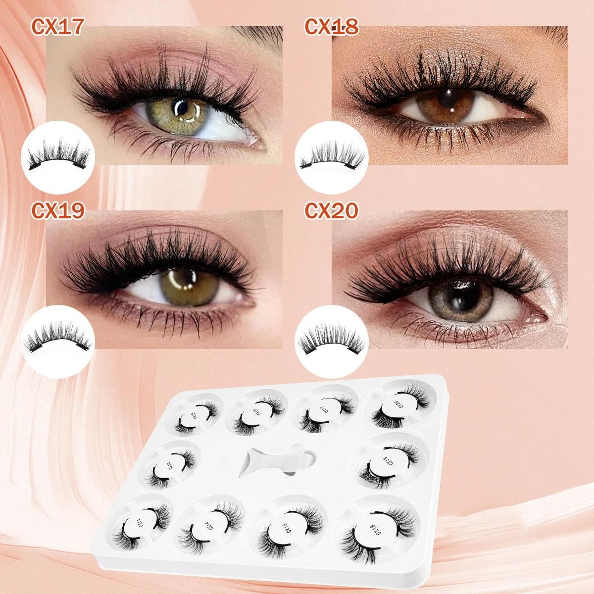 Magnetic Lashes Kit With Curler 10 pairs Reusable Fluffy Natural Magnetic Mink False Eyelashes Waterproof No Glue Needed Makeup