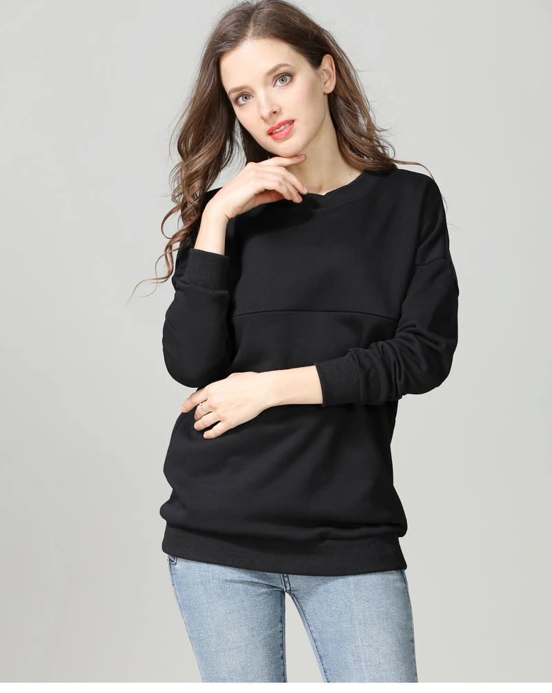 Big Size Autumn Winter Maternity Clothes Hoodies Cotton Long Sleeve Nursing Top Breastfeeding Clothes Sweater for Pregnant Women
