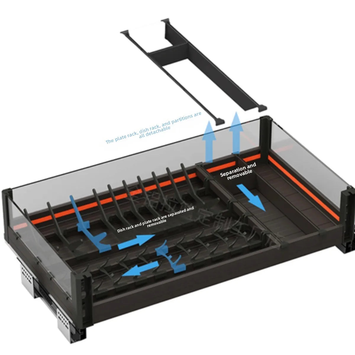 Kitchen Basket Cabinet Basket Thickened Aluminum Alloy Double Drawer Storage Dish Rack Cabinet Kitchen Cabinet Storage Basket