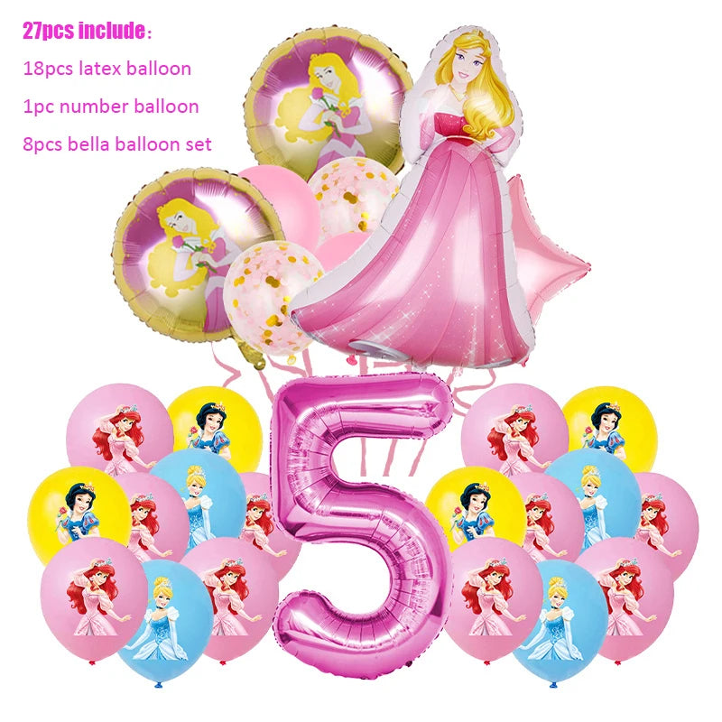Disney Princess Birthday Party Decorations Girls Child Deco Disney Princess Birthday Plate Napkins Cups Tableware Supplies Setup