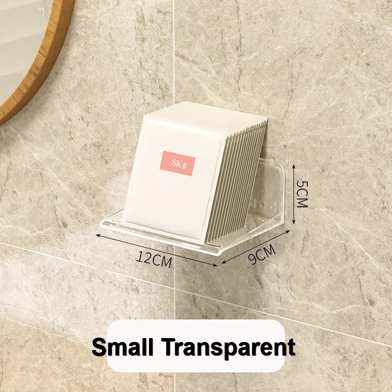 Wall-mounted Storage Rack for Bathroom, Punch-free, Household, Toiletry, Table, Cosmetic, Makeup, Rack, #3478