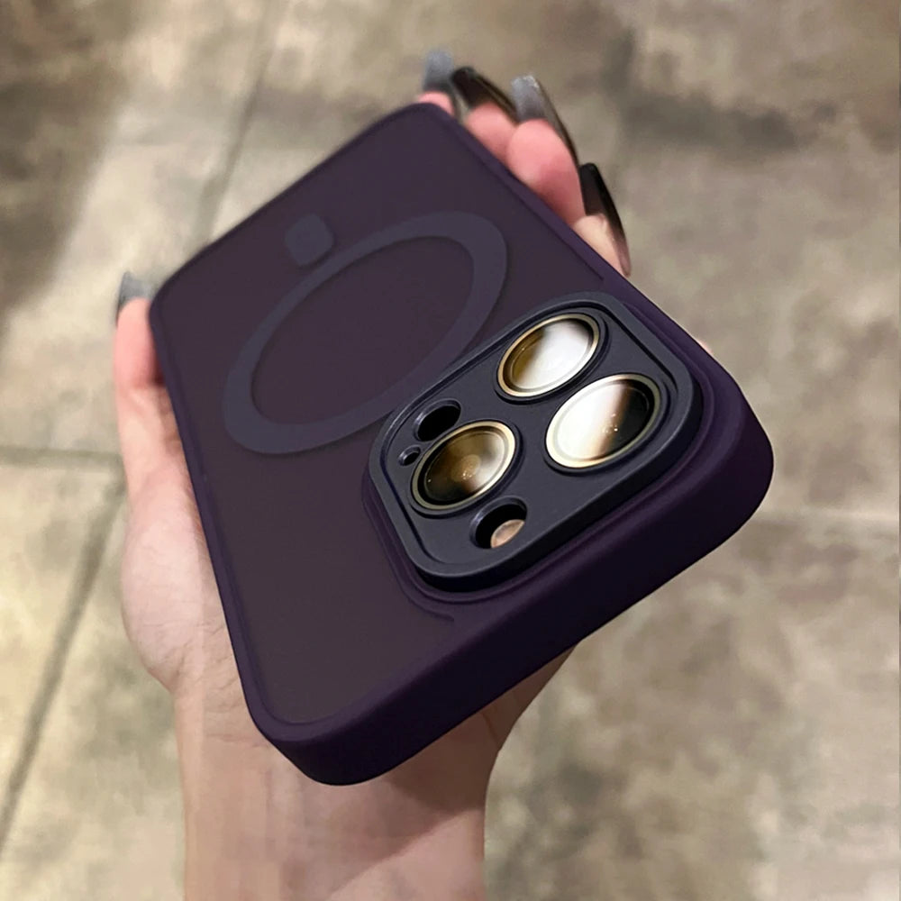 Matte For Magsafe Magnetic Case For iPhone 16 15 Pro Max 14 13 12 11 Frosted Translucent Wireless Charge Shockproof Bumper Cover