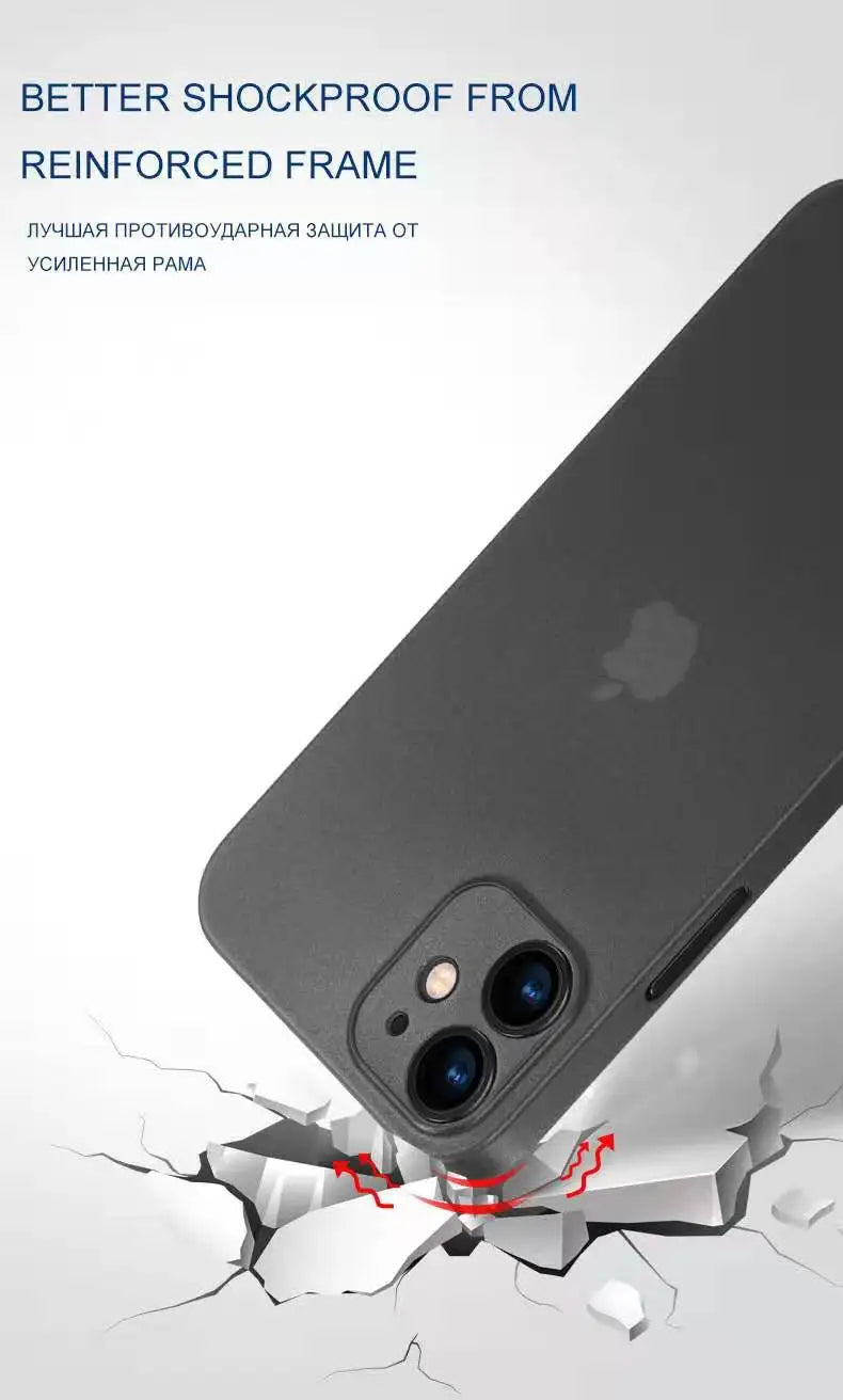 0.2MM Ultra Thin Case For iphone 13 14 15 Pro Max 12 Mini 11 X XR XS Max Cover For iphone SE 2020 2022 7 6 8 Plus Hard PC Case