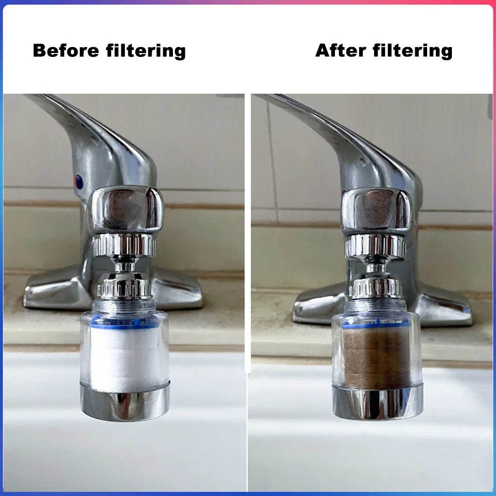 360 Degree Water Filter Tap with PP Cotton Filter Element Tap Extension Interchangeable Filter Element for Kitchen Bathroom