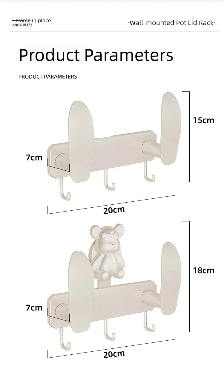 No-drilling kitchen storage rack, pot lid rack, wall-mounted cutting board, display rack, storage rack, household multifunctiona