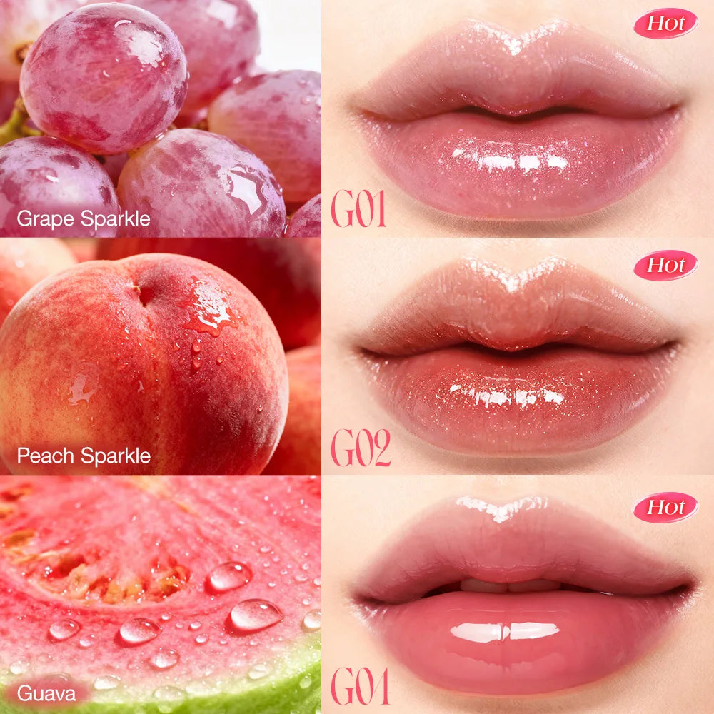 O.TWO.O Liquid Lip Gloss Lipstick Glossy Finish High-Shine Long Lasting Moisturize Non-Stick Glassy Lips Glossy Lip Stain Makeup